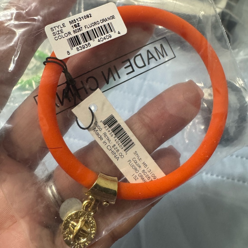 Marc by Marc Jacob’s Orange Bracelet with Gold Charm
